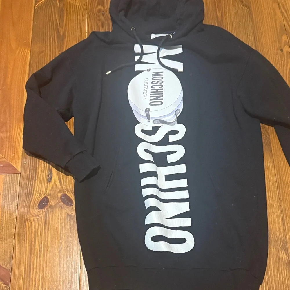 Moschino Black and White Graphic Hoodie dress - Picture 1 of 3